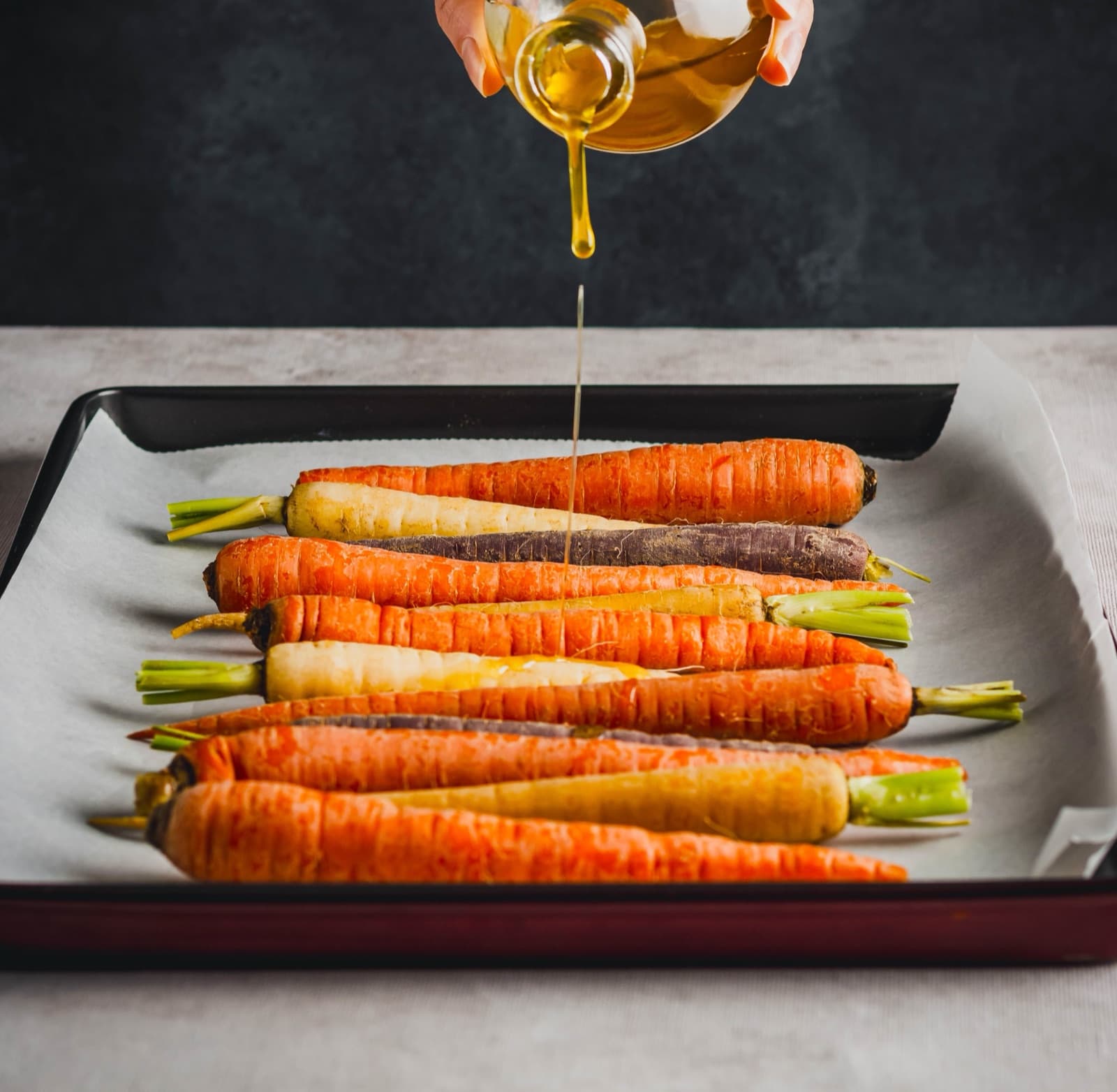Roasted carrots with olive oil