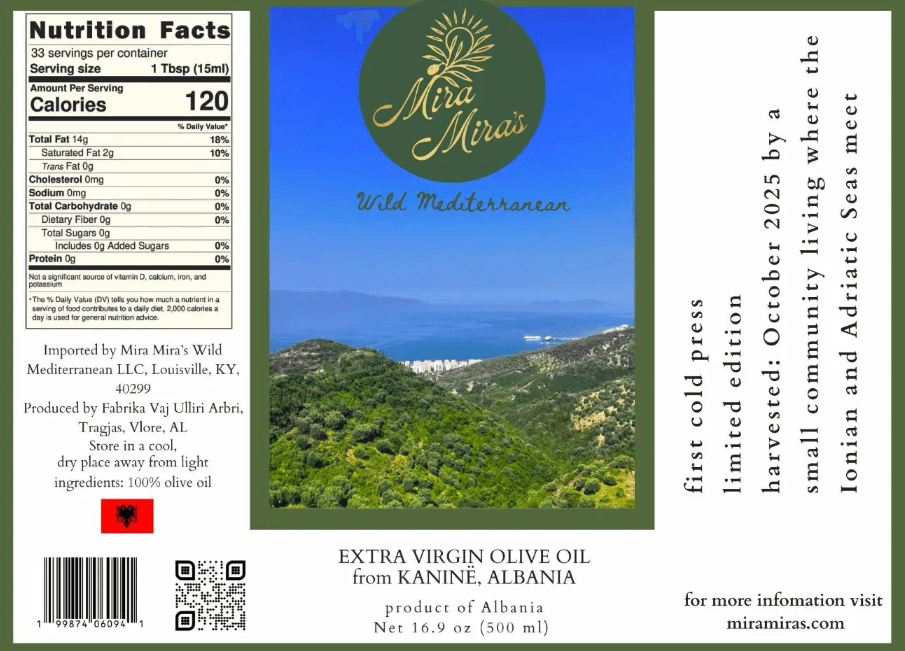 Kaninë olive oil label